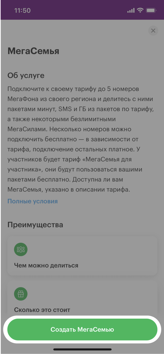 МегаСемья услуга от МегаФона: описание, условия подключения Воронежская  область